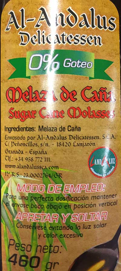miel etiquetado melaza de caña